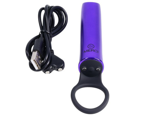 Мини-вибратор Merci Power Play со скошенным кончиком - 13,3 см.