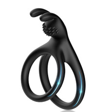 Черное эрекционное кольцо с подхватом мошонки