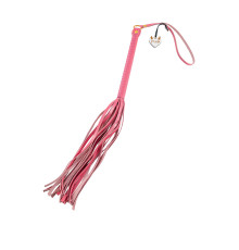 Розовая кожаная плеть - 50 см.