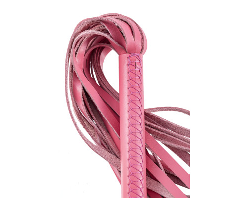 Розовая кожаная плеть - 50 см.