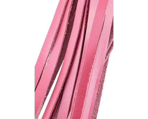 Розовая кожаная плеть - 50 см.