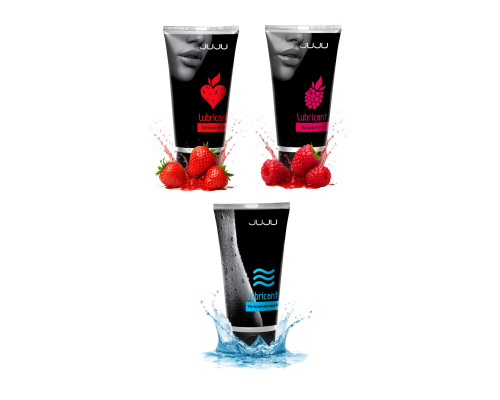 Набор из 3 лубрикантов JUJU (увлажняющий, клубника, малина)