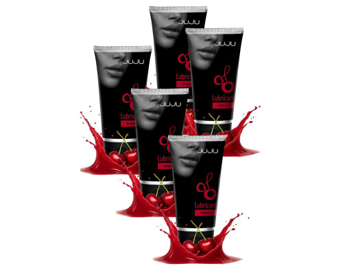 Набор из 5 съедобных лубрикантов JUJU со вкусом вишни