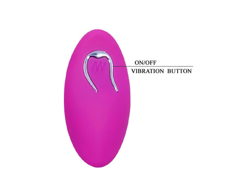 Лловое перезаряжаемое виброяйцо с пультом ДУ