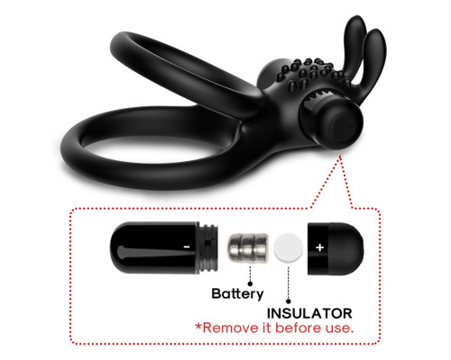 Черное эрекционное виброкольцо с подхватом мошонки Stay Hard