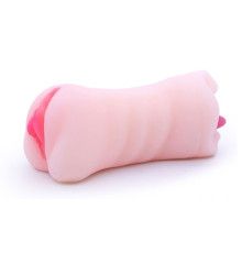 Телесный двусторонний мастурбатор - вагина и ротик