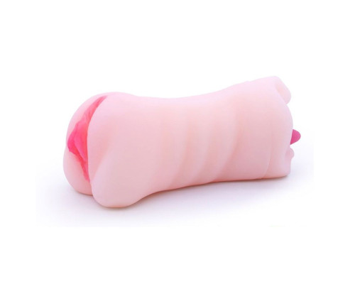 Телесный двусторонний мастурбатор - вагина и ротик