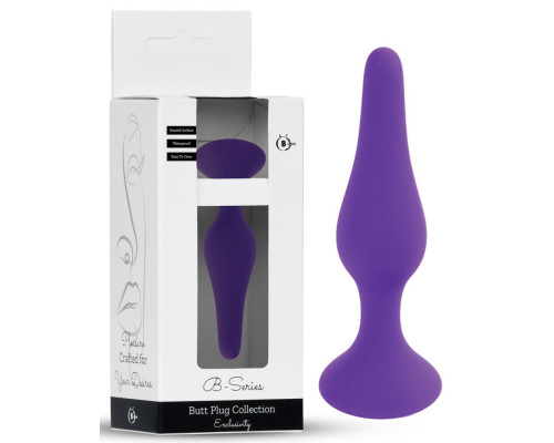 Фиолетовая анальная втулка Silcone Purple Plug Small - 10 см.