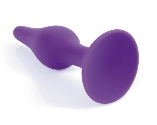 Фиолетовая анальная втулка Silcone Purple Plug Small - 10 см.