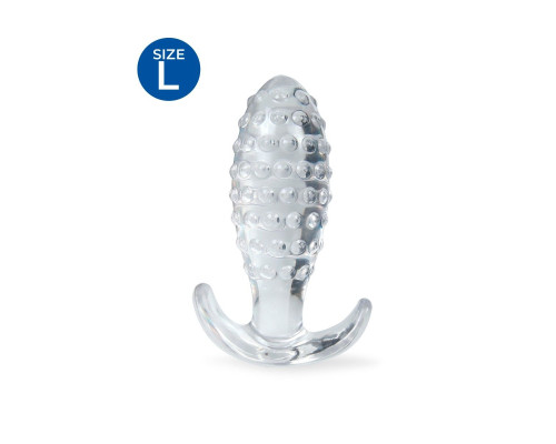 Прозрачная анальная пробка с шишечками - 10 см.