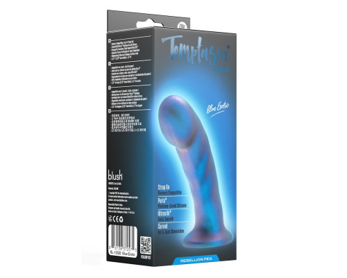 Синяя насадка-фаллоимитатор Rebellion 5.75 Inch Pegging Dildo - 14,6 см.