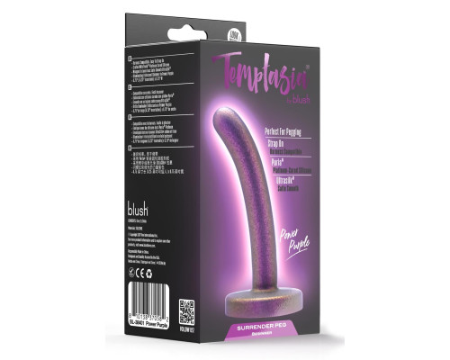 Фиолетовая насадка с гладкой поверхностью Surrender 4.75 Inch Beginner Pegging Dildo - 12 см.