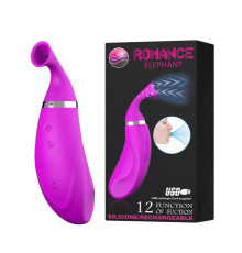 Лиловый клиторальный стимулятор Romance Elephant с функцией всасывания