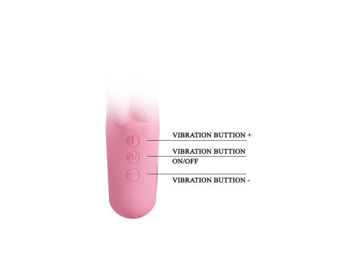 Нежно-розовый вибратор Chris с клиторальным отростком - 15,4 см.