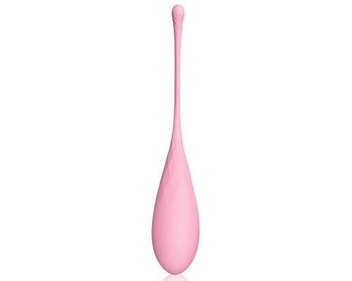 Нежно-розовый каплевидный вагинальный шарик со шнурком