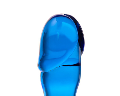 Синяя стеклянная анальная втулка - 13 см.