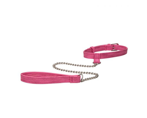 Розовый ошейник с поводком Tickle Me Pink Collar With Leash