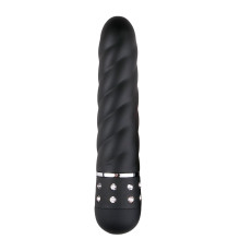 Черный мини-вибратор Diamond Twisted Vibrator - 11,4 см.