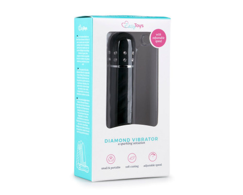 Черный мини-вибратор Diamond Twisted Vibrator - 11,4 см.