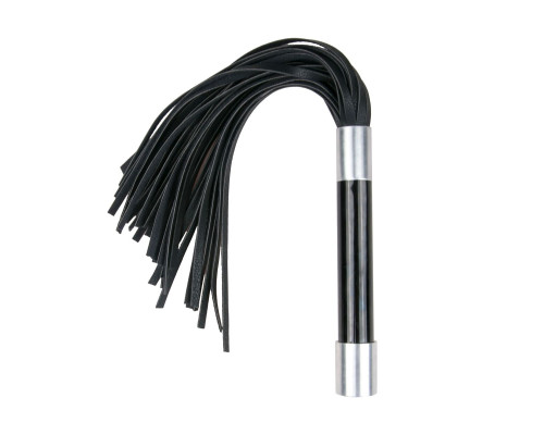 Черная плеть Easytoys Flogger With Metal Grip - 38 см.