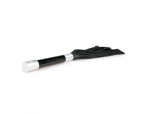 Черная плеть Easytoys Flogger With Metal Grip - 38 см.