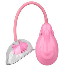 Розовый вакуумный вибромассажер VIBRATING VAGINA PUMP