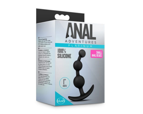 Черная анальная цепочка Platinum Small Anal Beads - 13,3 см.