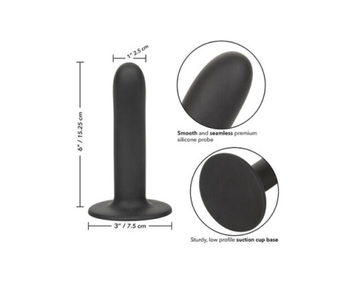 Черный анальный стимулятор Silicone Smooth Probe - 15,25 см.