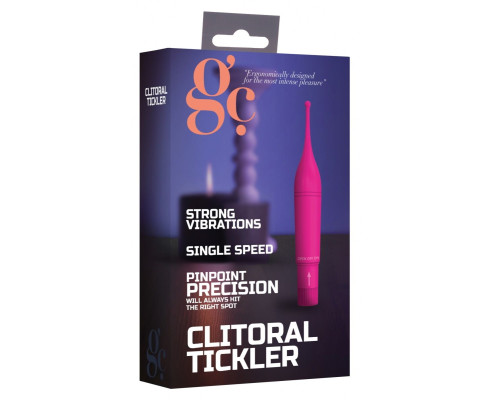 Розовый клиторальный вибромассажер Clitoral Tickler - 16,2 см.