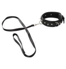 Черный ошейник Collar and Leash с поводком