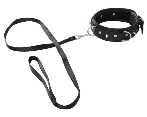 Черный ошейник Collar and Leash с поводком