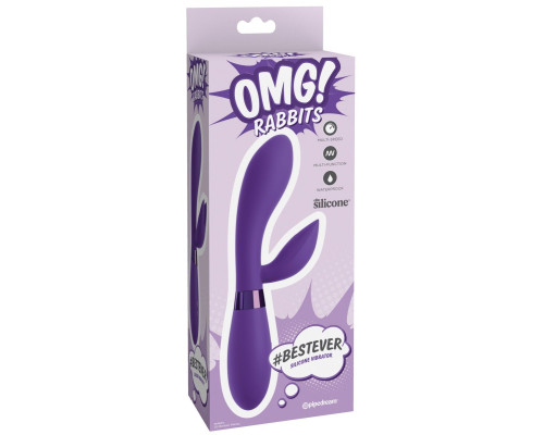 Фиолетовый вибратор-кролик #bestever Silicone Vibrator - 21,2 см.