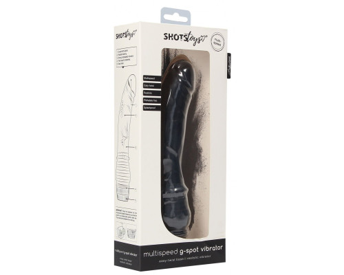 Черный вибромассажер Multispeed G-Spot Vibrator - 19 см.