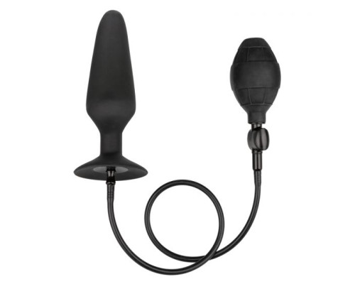 Черная расширяющаяся анальная пробка XL Silicone Inflatable Plug - 16 см.