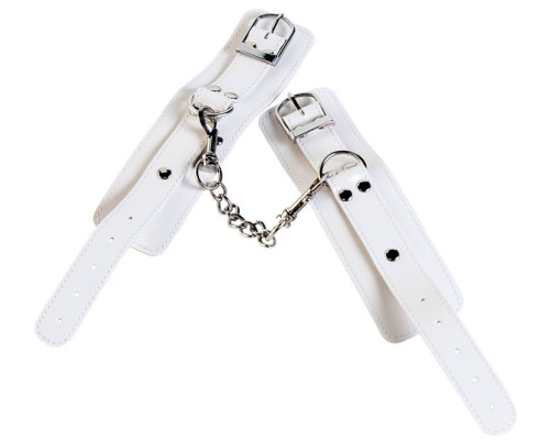 Белые кожаные наручники