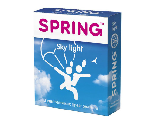 Ультратонкие презервативы SPRING SKY LIGHT - 3 шт.