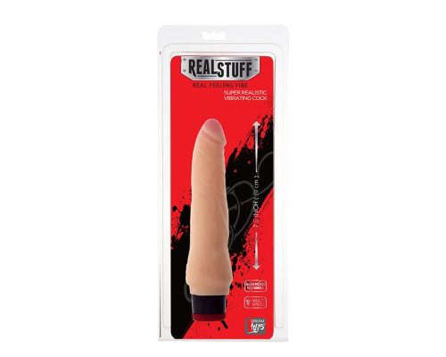 Телесный вибратор-реалистик REALSTUFF 7.5INCH VIBRATOR - 19 см.