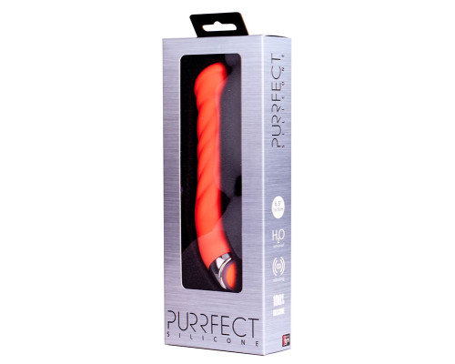 Оранжевый силиконовый G-вибратор PURRFECT SILICONE G-SPOT VIBRATOR - 17,7 см.