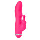 Розовый вибратор с клиторальным стимулятором PURRFECT SILICONE DELUXE RABBIT - 19 см.