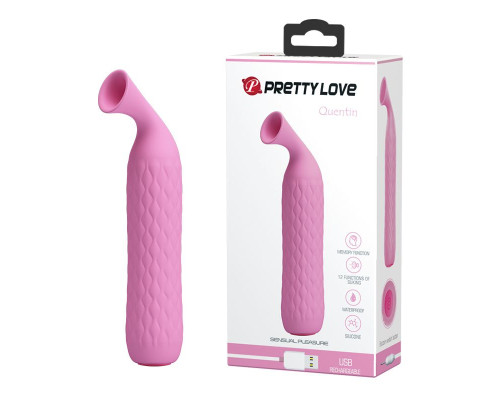 Розовый вакуумный стимулятор клитора Quentin