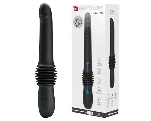 Черная мини-секс-машина Pazuzu с возвратно-поступательными движениями - 29,2 см.