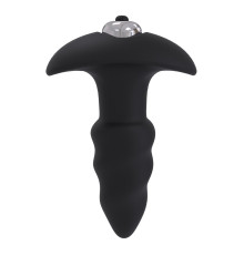 Черная анальная вибровтулка Single Speed Love Arrow Plug - 9,8 см.