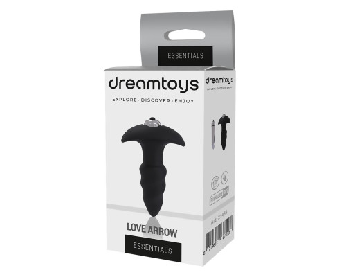 Черная анальная вибровтулка Single Speed Love Arrow Plug - 9,8 см.