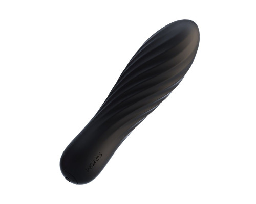 Черная вибропуля Tulip - 10,6 см.