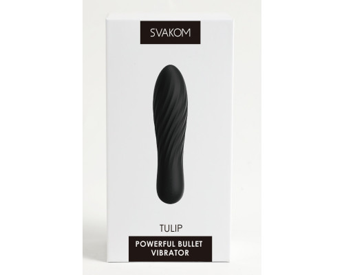Черная вибропуля Tulip - 10,6 см.