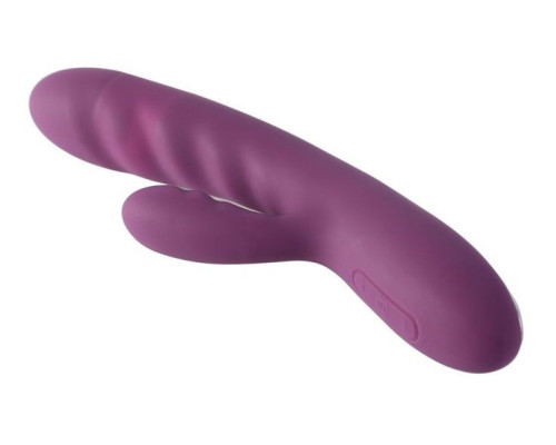 Сливовый вибратор-кролик Avery с возвратно-поступательными движениями - 18,6 см.