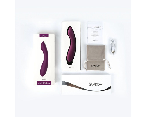 Сливовый изогнутый вибратор Amy 2 - 17,4 см.