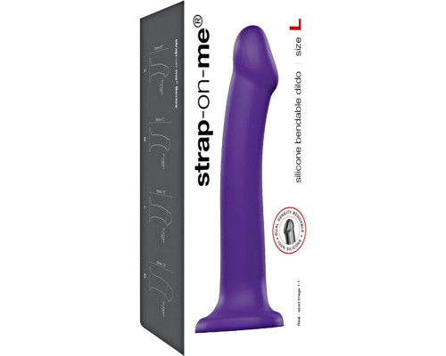 Фиолетовый фаллоимитатор-насадка Strap-On-Me Dildo Dual Density size L - 19 см.