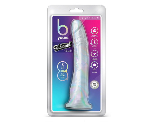 Прозрачный фаллоимитатор-реалистик Glisten - 22,2 см.