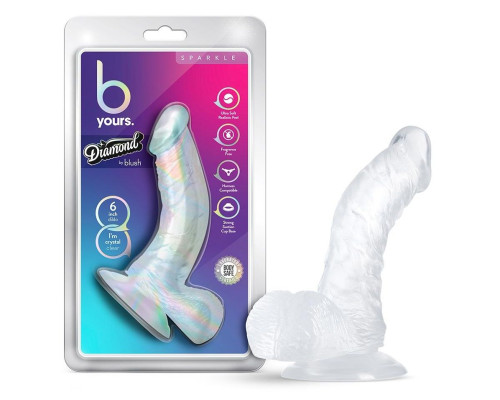 Прозрачный фаллоимитатор-реалистик Sparkle - 16,5 см.